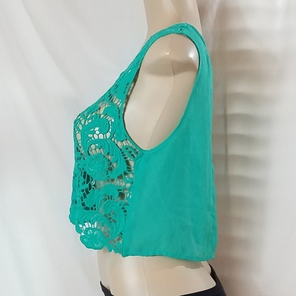 SAY What? Open Back Cropped Lace Tank